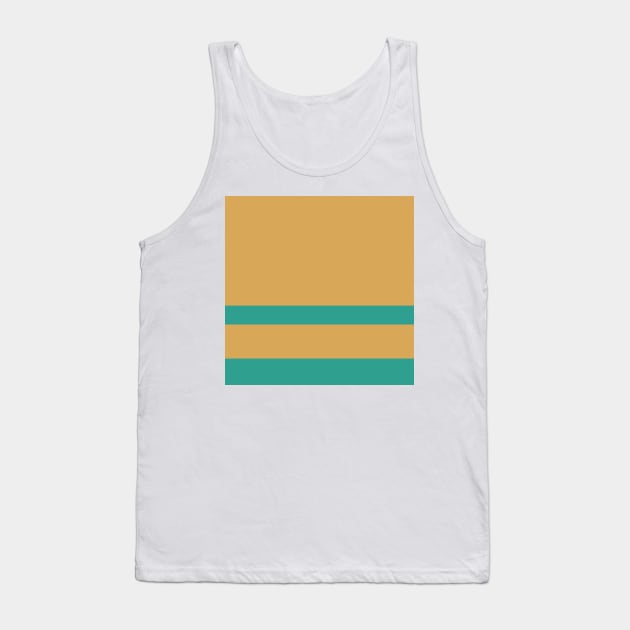 A supreme tranquility of Earth Yellow, Raisin Black, Zomp and Sea stripes. Tank Top by Sociable Stripes